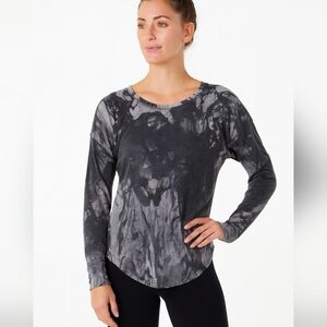 Lucy Gray Graphic Long Sleeve Tee Workout Athletic Yoga Cozy Soft Lounge XS/S